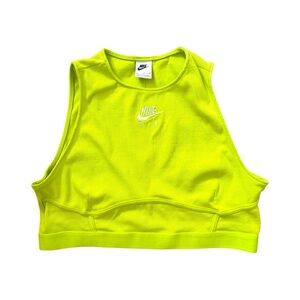 Nike Neon Green Fitted Crop Tank Top Size XXL